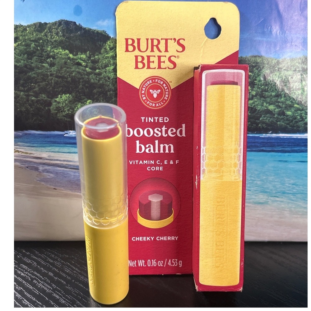 Burt's Bees Tinted Boosted Balm Cheeky Cherry Vitamin C E F Core New